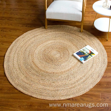 Natural round water hyacinth floor mat rug carpet